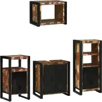 vidaXL Badkamermeubel Set 4 st Veelkleurig en Zwart 55 x 35 x 60 cm
