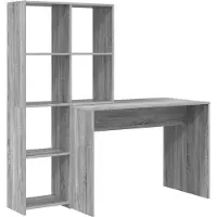vidaXL Bureau Grijs Sonoma Bewerkt hout 138,5 x 55 x 143 cm