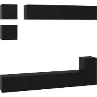 vidaXL Tv-meubelset 8 st 80 x 30 x 30 cm Zwart Eiken