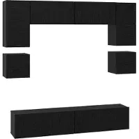 vidaXL Tv-meubelset 8 st 80 x 30 x 30 cm Zwart Eiken