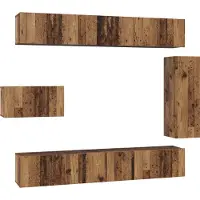 vidaXL Tv-meubelset 8 st Oud Hout Bewerkt hout