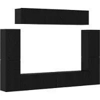 vidaXL TV-kast set, 8 stuks, zwart, eikenlook, houtvezel