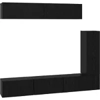 vidaXL TV Cabinet Set 6 st 30,5 x 30 x 90 cm Zwart Eiken