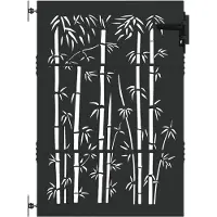 vidaXL Tuinpoort 85 x 150 cm Poedercoated staal Zwart Vergrendelbaar