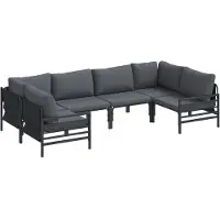 vidaXL Tuinbank Set 6 st Zwart Staal