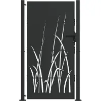 vidaXL Tuinpoort met slot Zwart 110 x 205 cm Poedercoated staal
