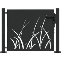 vidaXL Tuinpoort 110 x 105 cm Poedercoated staal Zwart Vergrendelbaar