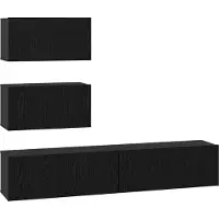 vidaXL Tv-meubelset 4 st 80 x 30 x 30 cm Zwart eiken