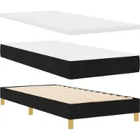 vidaXL Boxspringbed met hoofdeinde, zwart, 190 x 90 cm, gestoffeerd