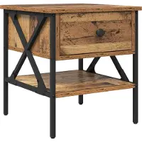 vidaXL Nachtkastje met lade Oud hout 40 x 42 x 45 cm