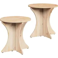 vidaXL Salontafel 2 pcs Naturel Massief grenenhout
