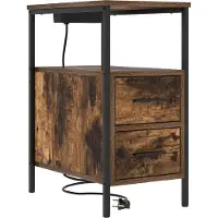 vidaXL Nachtkastje Rook Eiken 30 x 48 x 61 cm Bewerkt hout