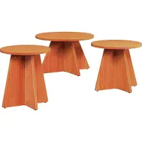 vidaXL Salontafel, 3 stuks, wasbruin, 49 x 49 x 30 cm