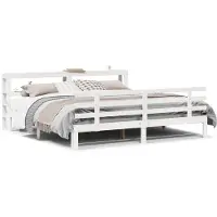 vidaXL Bedframe met hoofdeinde zonder matras 200x200 cm wit