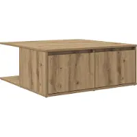 vidaXL Salontafel artisanaal eikenkleurig 80 x 80 x 31 cm Bewerkt hout