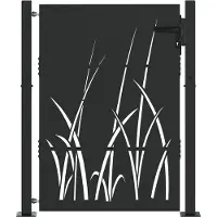 vidaXL Tuinpoort met slot Zwart 110 x 155 cm Poedercoated staal