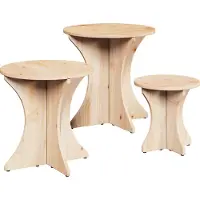 vidaXL Salontafel 3 pcs Naturel