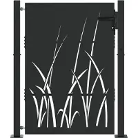 vidaXL Tuinpoort 110 x 130 cm Poedercoated staal Zwart Vergrendelbaar