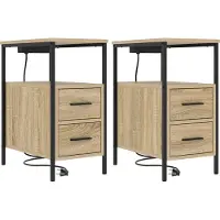 vidaXL Nachtkastje 2 st Sonoma Eik 30 x 48 x 61 cm Bewerkt hout