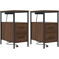 vidaXL Nachtkastje 2 st Bruin Eiken 30 x 48 x 61 cm Bewerkt hout