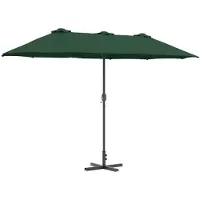 vidaXL Tuinparasol 370 x 197 x 239 cm Polyester en Aluminium Groen