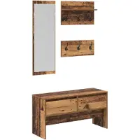 vidaXL Halmeubelset 4 st Oudhout 90 x 31 x 46,5 cm Bewerkt hout