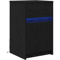 vidaXL LED Bedlampkast Zwart eiken 38 x 34 x 61 cm Bewerkt hout