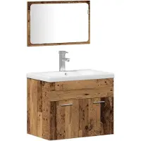 vidaXL Badkamermeubel Set 3 st Bruin 60 x 38,5 x 46 cm Bewerkt hout
