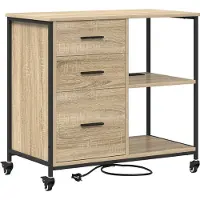 vidaXL Kast met Oplaadstation 76 x 41 x 72 cm Bewerkt hout Sonoma Eik