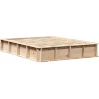 vidaXL Bedframe Bruin 140 x 190 cm Massief grenenhout