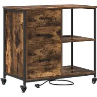 vidaXL Kast met Oplaadstation 76 x 41 x 72 cm Bewerkt hout Rook Eiken