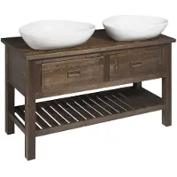 Sapho Brand Wastafelmeubel 130x73x50cm, gebeitst sparrenhout