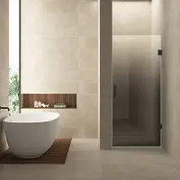 Wiesbaden Nisdeur rechts less 80x200 cm 8 mm nano spiegelrook- naar helder glas gunmetal