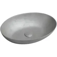 Sapho Formigo Betonnen opbouwwastafel, 60x40cm, mat zilver