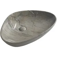 Sapho Dalma Keramische opbouwwastafel, 58,5x39cm, grijs