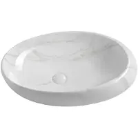 Sapho Dalma Keramische opbouwwastafel, 68x44cm, carrara