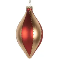 Clayre & Eef Kerstbal Overig Ø 8x15 cm Goudkleurig Rood Glas Kerstballen