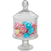 Gerimport snoeppot/voorraadpot Lisa - glas - D12,5 x H23 cm - transparant - decoratie