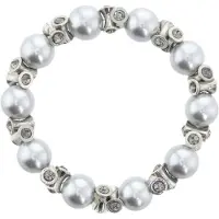 Behave – Armband – Grijs – Zilverkleurig – Glasparels – Kristal – Elegant