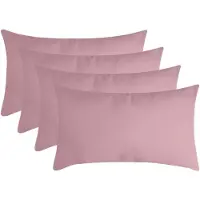 Stof Textile sierkussen Nelson - 4x - roze - 30 x 50 cm - bank kussens - zitkussens - binnen/buiten - polyester