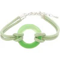 Behave – armband – lichtgroen – zilverkleurig – koord – epoxy detail – verstelbaar