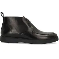 Manfield Zwarte leren veterschoenen | Maat 46