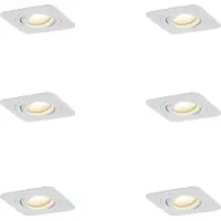 QAZQA Set van 6 afgeronde inbouwspots wit GU10 50mm draaibaar en kantelbaar IP44 - Alberto