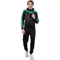 Givova Roma Fleece Trainingspak - Zwart/Groen - Maat 4XL