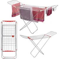 Kadax Wasrek, uittrekbaar, binnen en buiten, staand droogrek met vleugels, met 18 m drooglengte, tuin, balkon, terras, huis, inklapbaar, aluminium, stabiel, licht