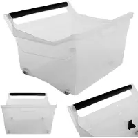Kadax Opbergdoos met wielen, opbergdoos van kunststof met handgrepen, transparant (29 l)