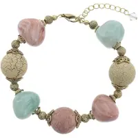 Behave – Armband – Multikleur – Goudkleurig – Vintage stijl – 21 cm – Verstelbaar