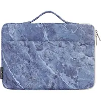 Canvas Artisan Laptophoes 13.3 Inch HV – Laptop Sleeve met Handvat – Blauw Marmer