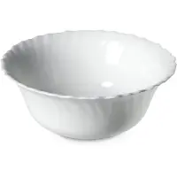 Kadax Kom van gehard glas, schaal, fruitschaal, slakom, dessertkom, mueslikom, soepkom, snackschaal, vaatwasmachinebestendig (diameter: 17,5 cm, wit)
