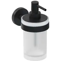 Jika Mio Style - Zeepdispenser met houder, mat glas/mat zwart H3832F27161001